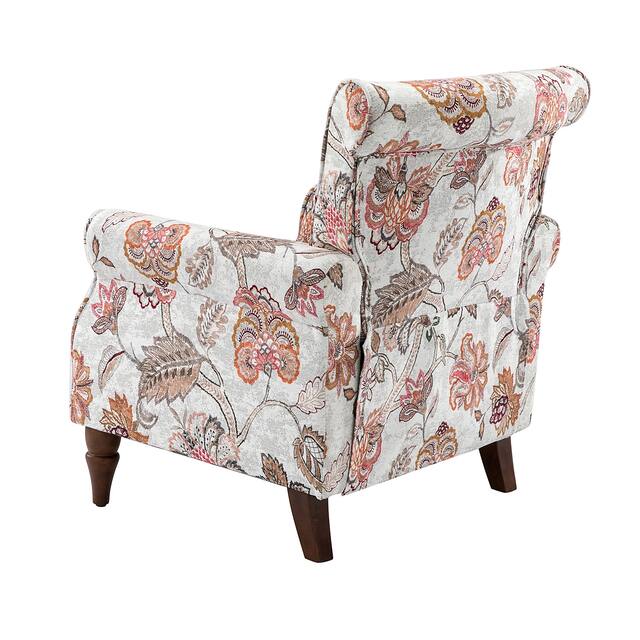 HULALA HOME Nailhead Trim Traditional Accent Armchair with Rolled Arms