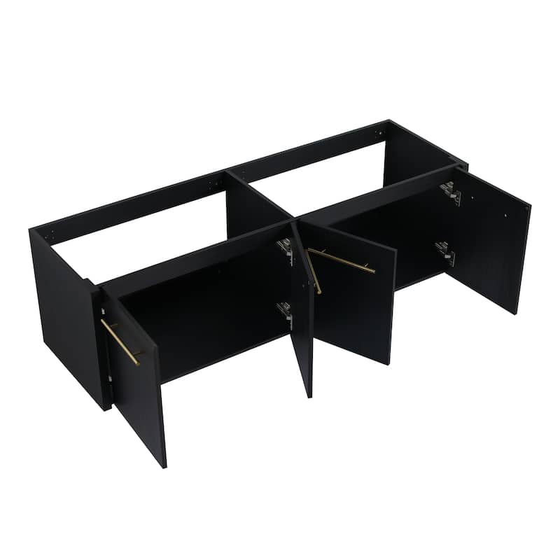 60 Inch Wall-mounted Bathroom Vanity