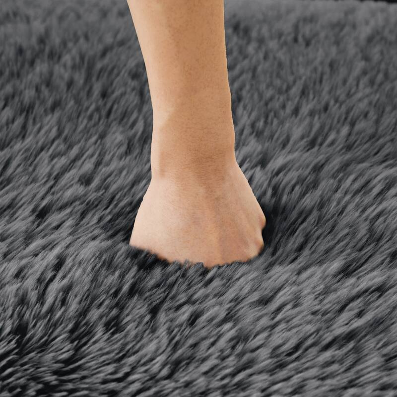 Homy Casa Modular Sectional Sofa, Dark Grey Plush Fabric with Non-Slip Base, No Assembly Living Room Couch with Pillows