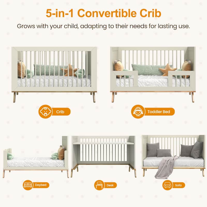 4-in-1 Convertible Baby Crib