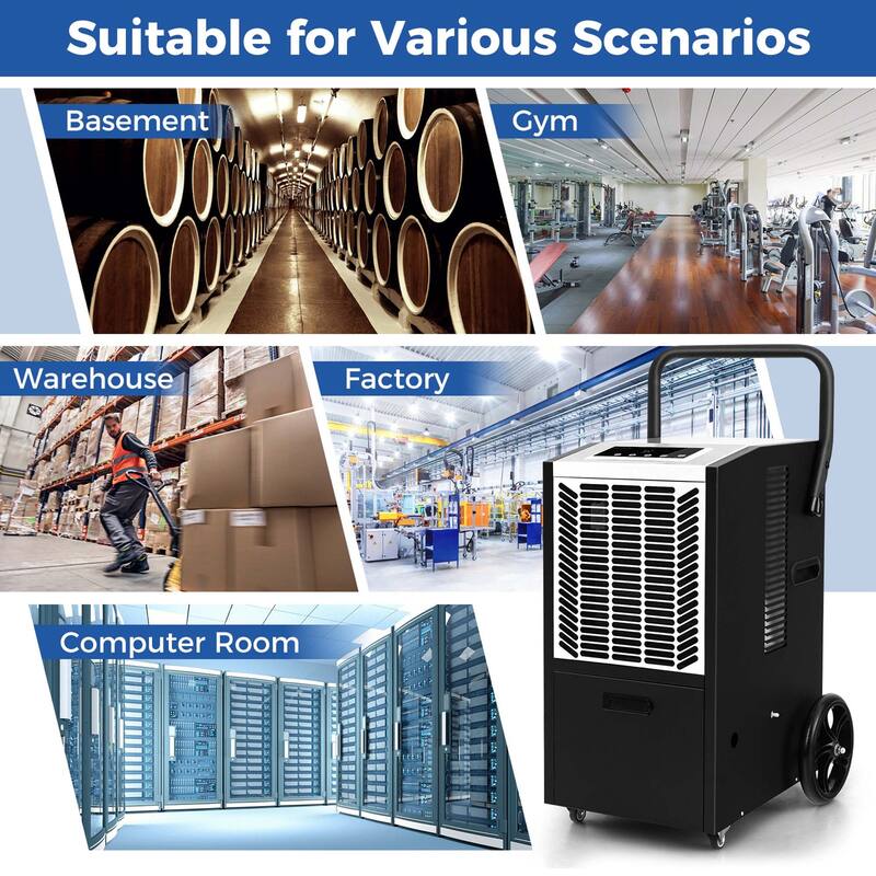 Costway 163-Pint Commercial Dehumidifier with Pump & Drain Hose 4,500 - See Details