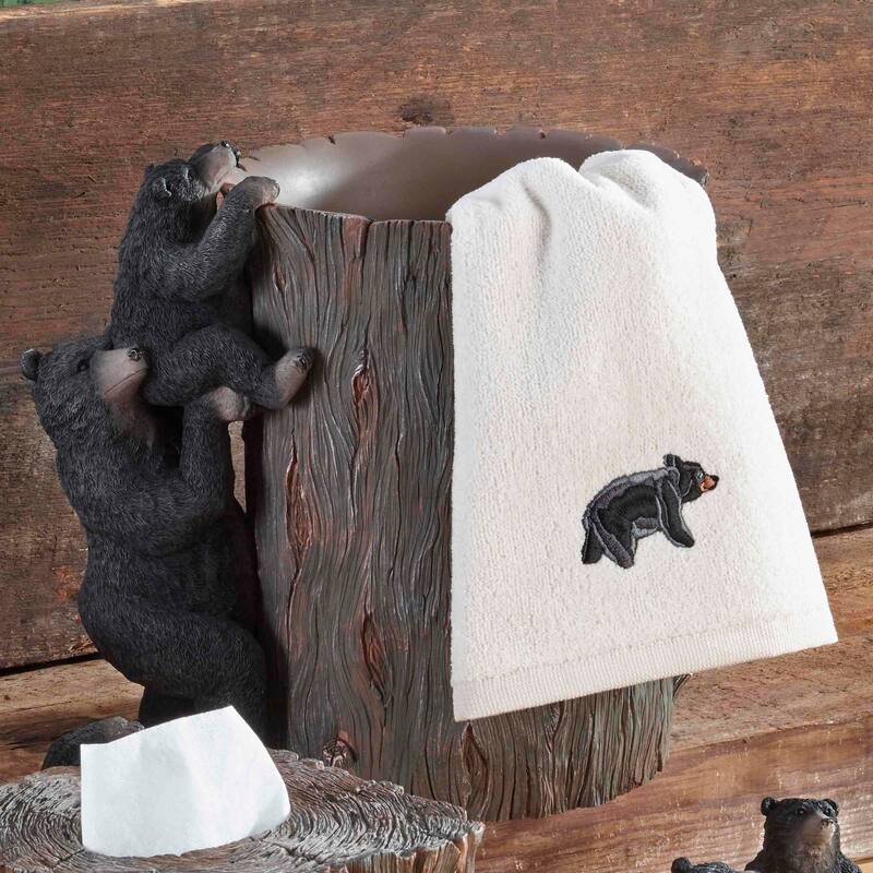 Avanti Black Bear Lodge Emb Fingertip Towel - Fingertip Towel