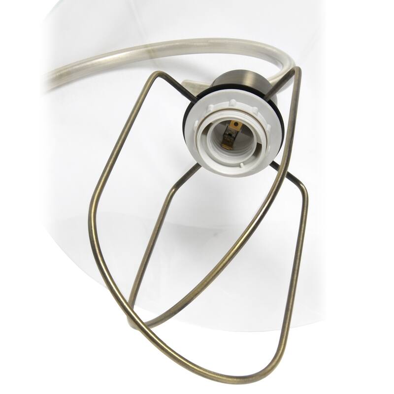 22.2 in. Antique Brass Finish Table Lamp with Clear Shade, Sturdy Table Lamp for Living Rooms and Bedrooms