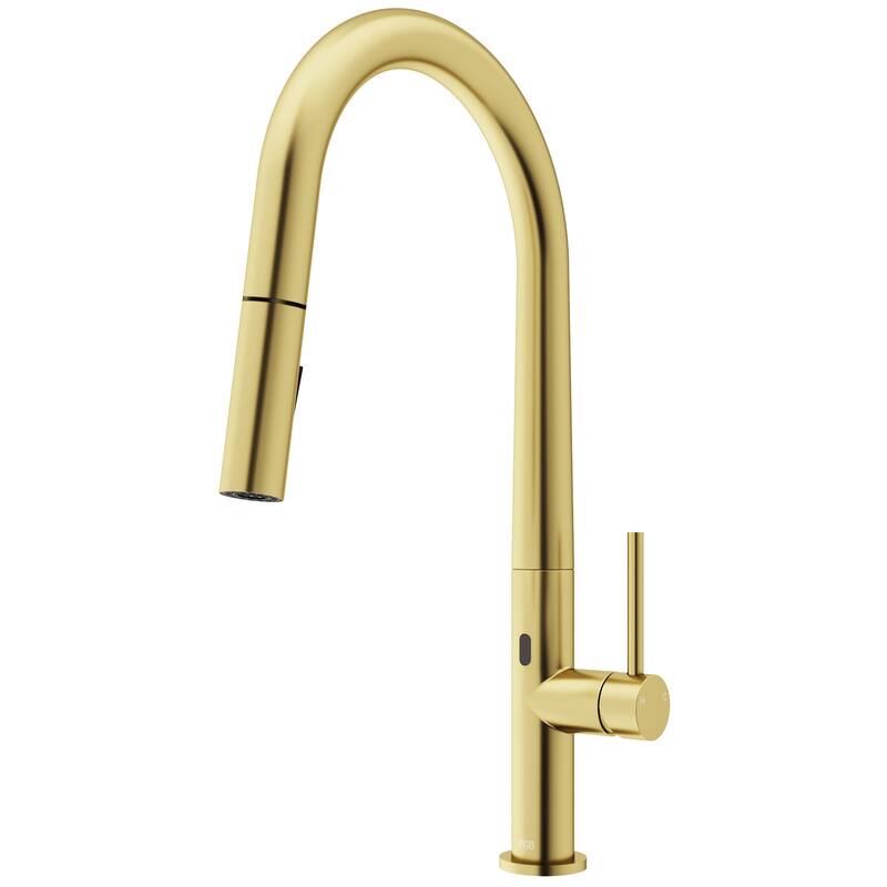 Vigo VG02029S Greenwich 1.8 GPM 18" H Single Handle Single Hole Pull - Matte Brushed Gold