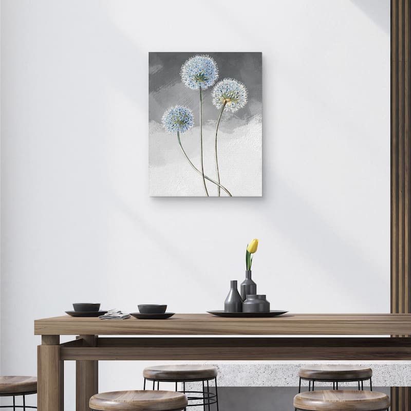 Blue Leek Grey by Design Lab Canvas Art Print