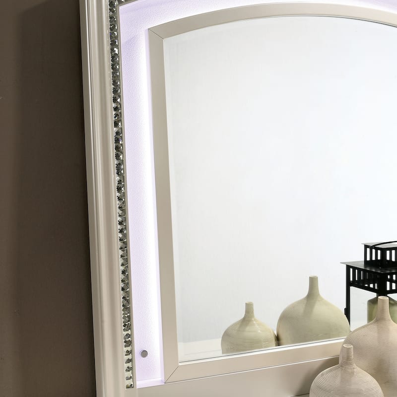 Xian Glam 2-piece 8-Drawer Dresser and Mirror Set by Furniture of America