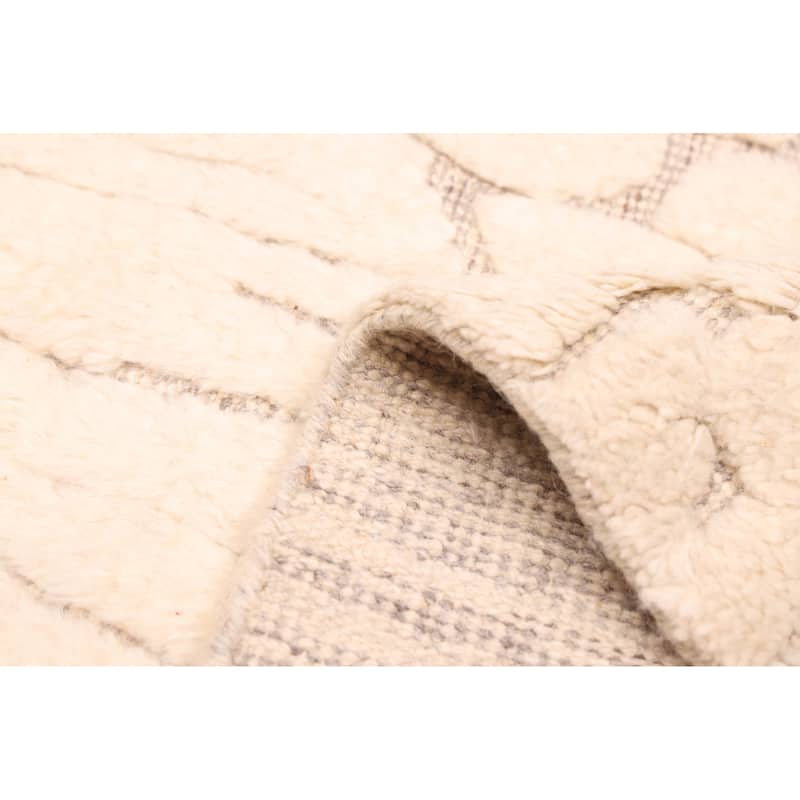 ECARPETGALLERY Hand-knotted Looma Cream Wool Rug - 8'0 x 10'1