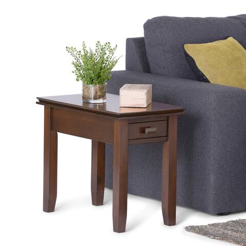 WYNDENHALL Stratford SOLID WOOD 14 inch Wide Rectangle Transitional Narrow Side Table - 14"W x 24" D x 20" H
