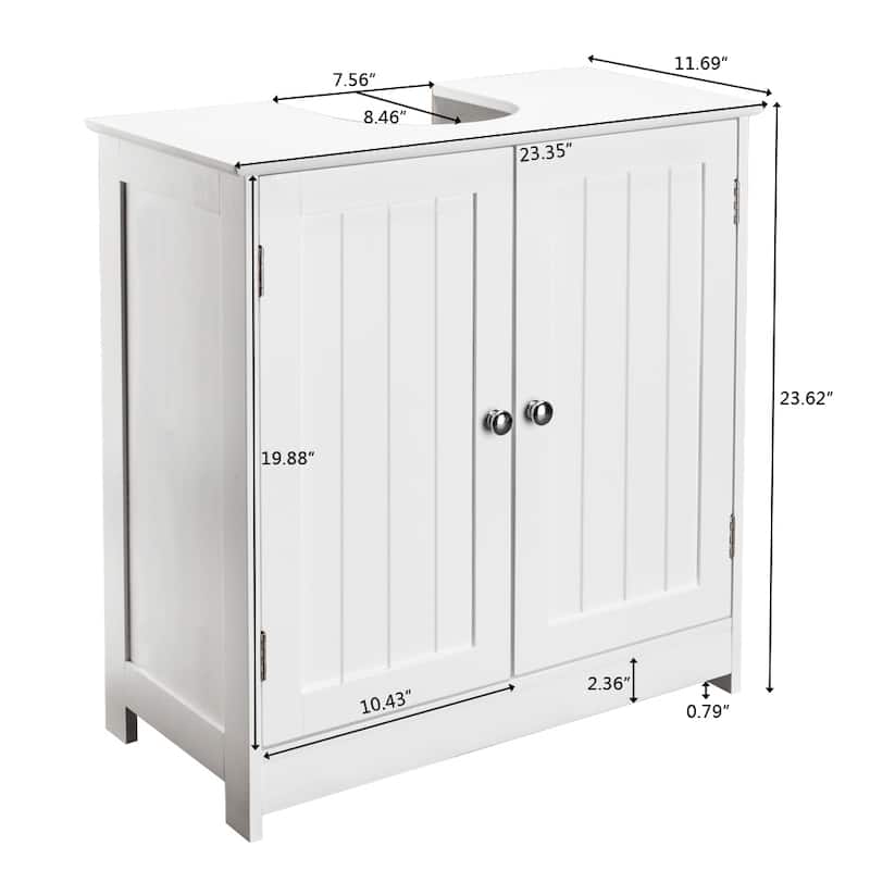 23" Bathroom Wood Vanity Storage Wall Mounted 2 Door Floor Cabinet