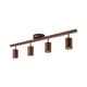 preview thumbnail 8 of 33, 4-Light Walnut Wood Grain Adjustable Linear Track Light 39.4in