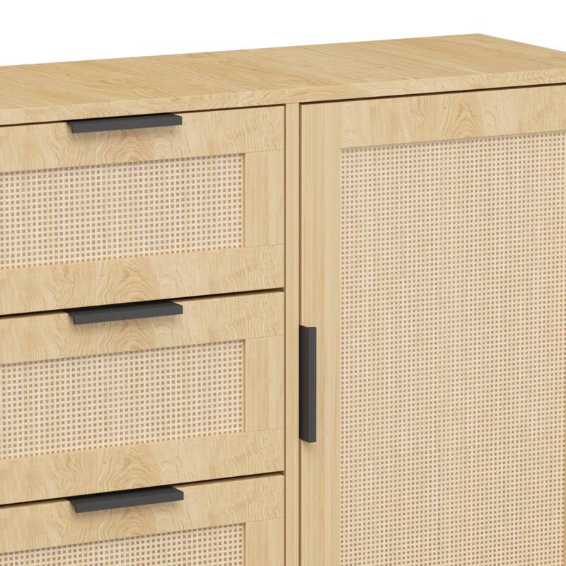 Modern Wooden Storage Cabinet with Three Spacious Drawers and Adjustable Shelf