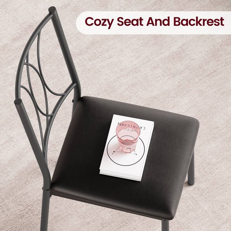 3 Piece Kitchen Set Dining Modern Table and 2 Upholstered Chairs