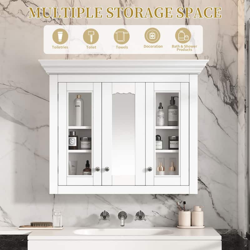 35" Bathroom Medicine Cabinet with Mirror