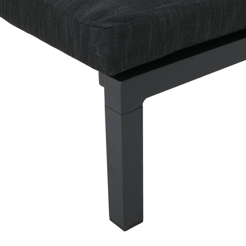 Outdoor aluminum frame chaise lounge with polyester cushions