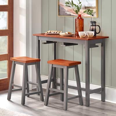 Simple Living Townsend 3-Piece Counter Height Table and Stool Set