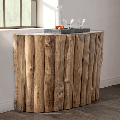 Classic Home Norwest Petrified Teak Wood Console Table