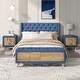 preview thumbnail 34 of 56, 4 Pcs Bedroom Sets Platform Bed with 2 Nightstands and Storage