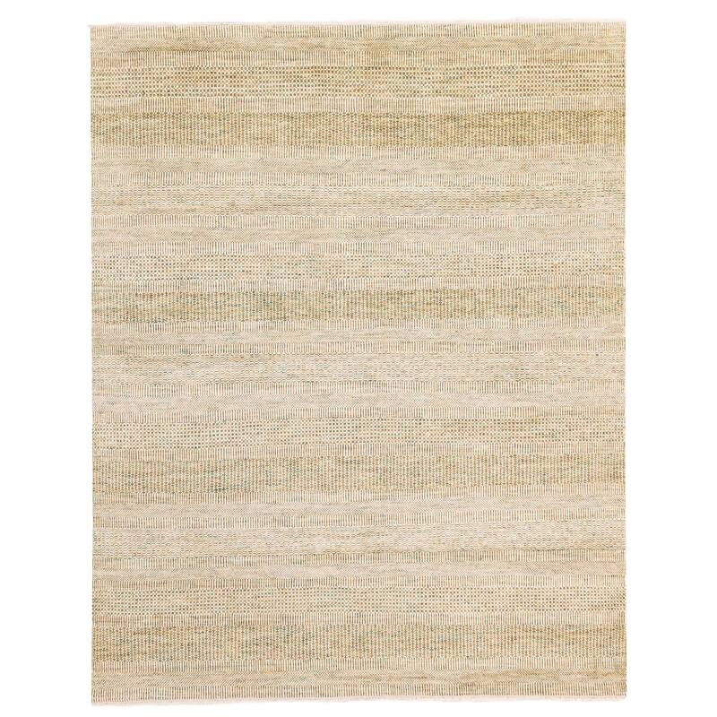 ECARPETGALLERY Hand-knotted Silk Shadow Olive Silk, Wool Rug - 7'10 x 9'10