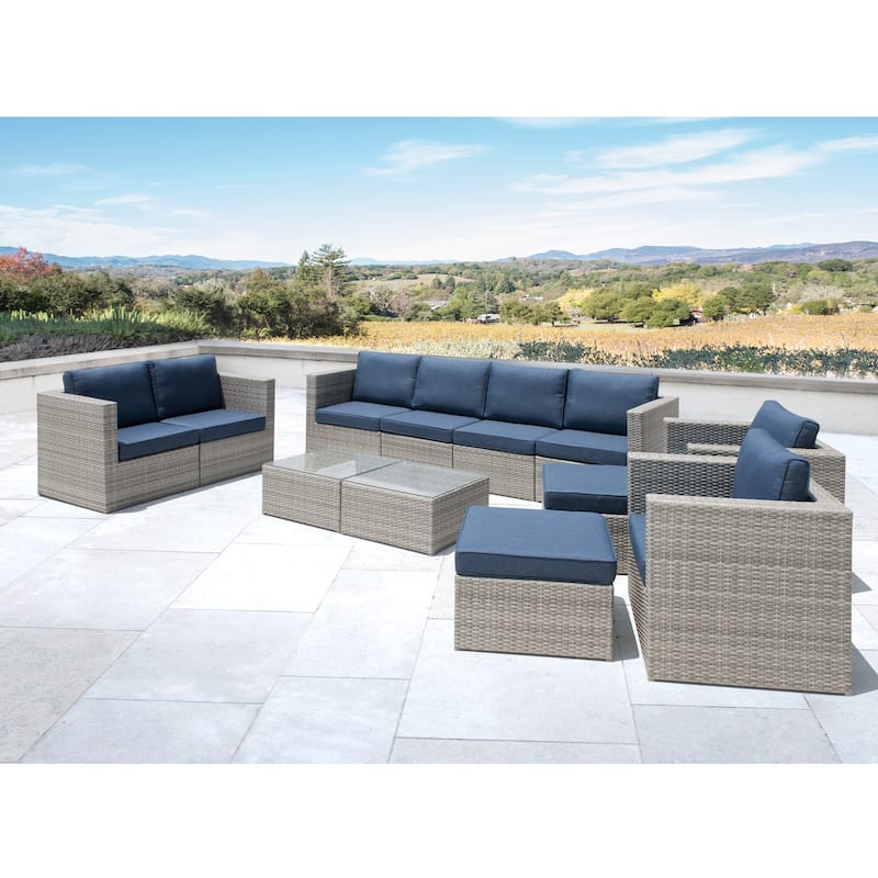Corvus Trey 12-piece Sectional Wicker Patio Sofa Set