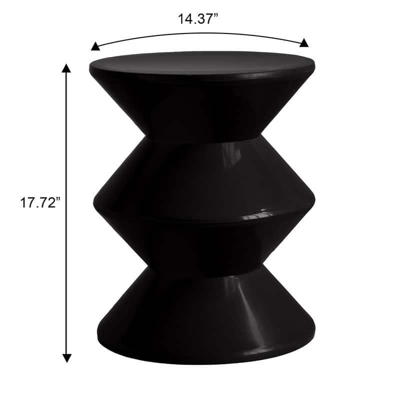 Round Side Table in ABS Plastic with Double-Hourglass Design End Table For Indoor and Outdoor