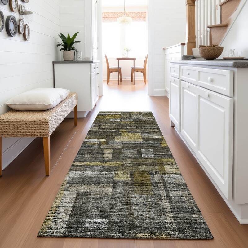Premium Washable Super Soft Vintage Contemporary Mayfield Rug - Charcoal - 2'3" x 7'6"