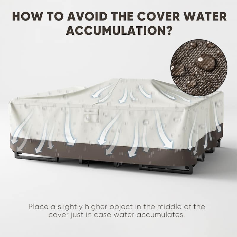 Pocassy Outdoor Patio Furniture Covers Windproof Cover Protective