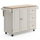 preview thumbnail 33 of 44, Homestyles Mobile Kitchen Island Cart with Wood Top and Dropleaf Breakfast Bar