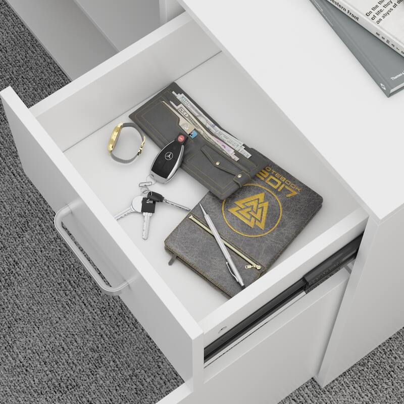 55" L-Shaped Computer Desk Storage Workstation for Productivity Style