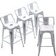 preview thumbnail 32 of 30, Metal Bar Stools Set of 4,Bar Stool with Low Back for Indoor/Outdoor Barstools