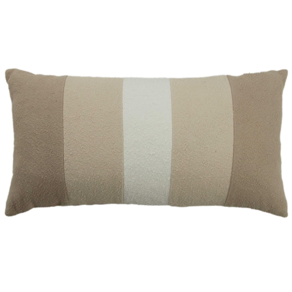 Rizzy Home Natural Color Blocked Solid Throw Pillow
