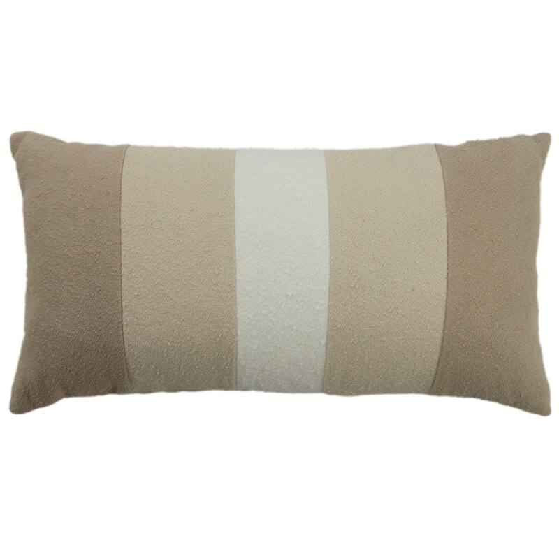 Rizzy Home Natural Color Blocked Solid Throw Pillow