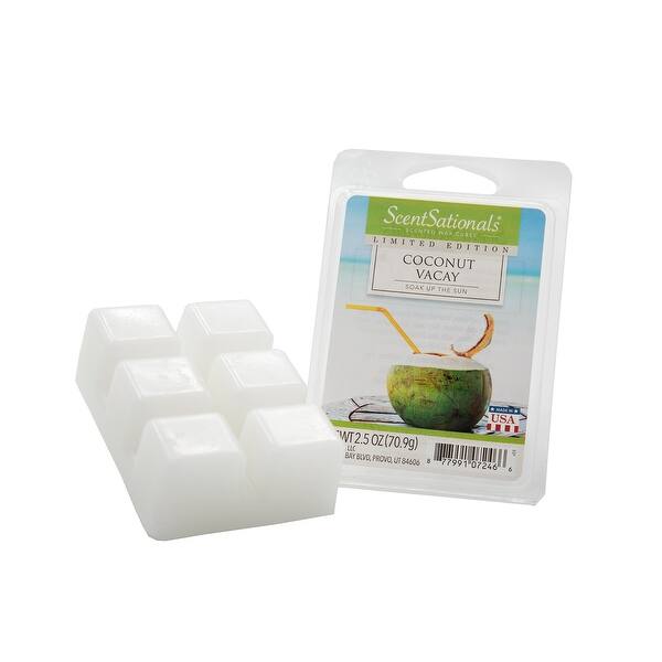 Scentsationals Coconut Vacay 2.5 oz Fragrant Wax Melts, 6 Scented Wax Cubes 4 Pack Bed Bath