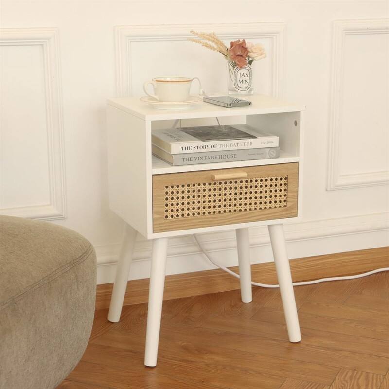 Modern Nightstand with Charging Station