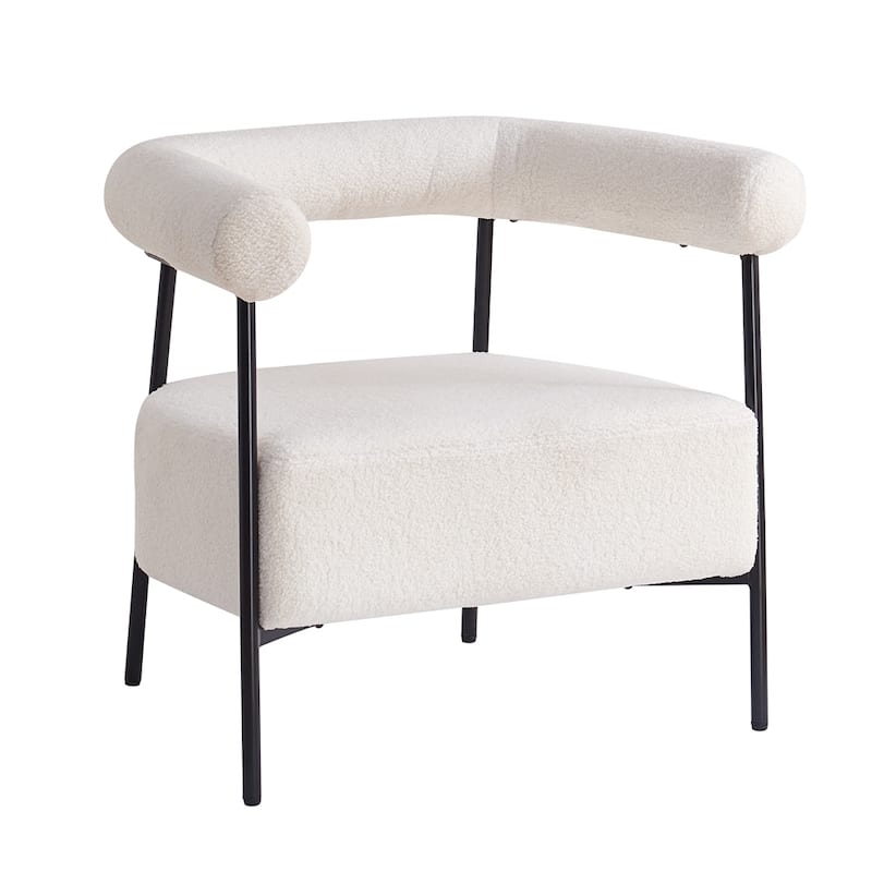 Modern Boucle Fabric Upholstered Accent Chair
