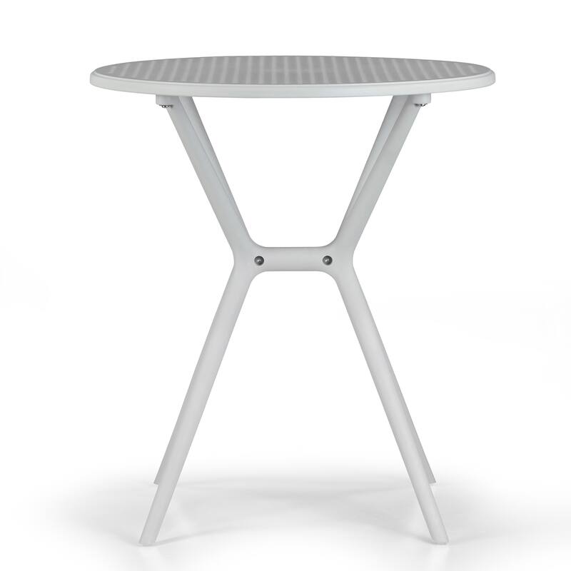 Bates White Plastic Round Dining Table