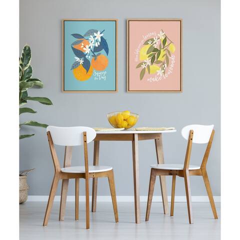 Kate and Laurel Sylvie 551 Oranges Framed Canvas by Mia Charro