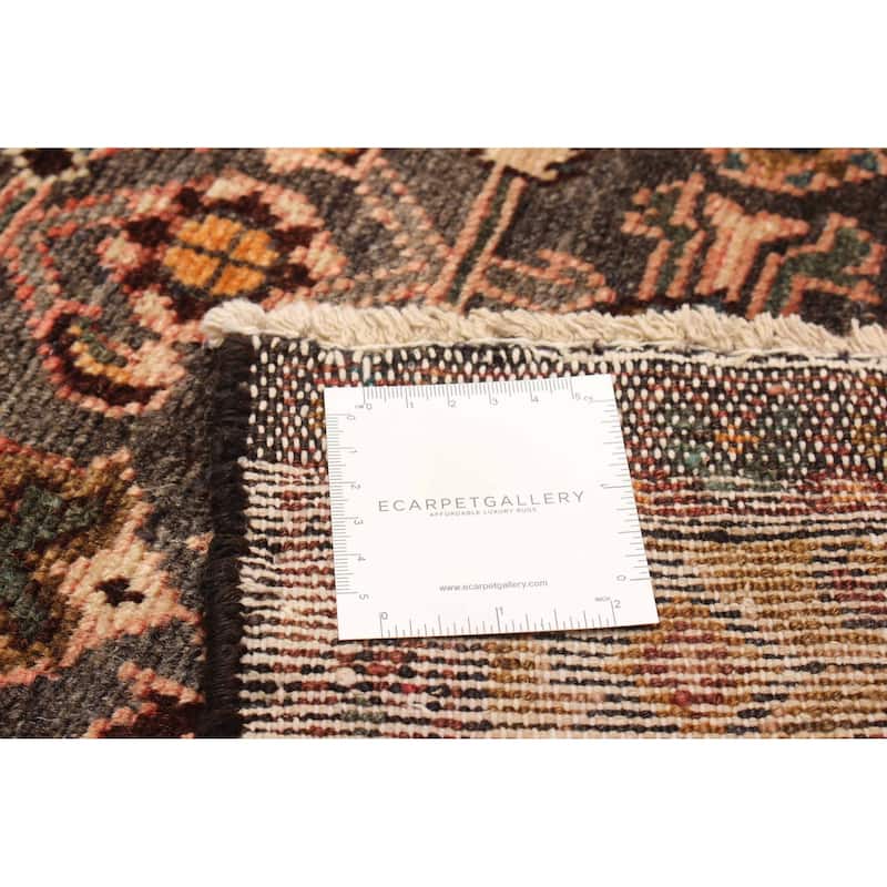 ECARPETGALLERY Hand-knotted Andelz Dark Brown Wool Rug - 3' 5" x 9' 7"