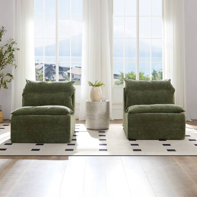 Accent Armless Chair Accent Chair - Green