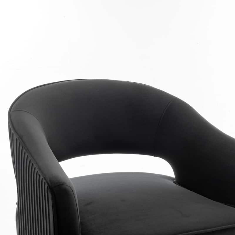 SEYNAR Modren Velvet 360 Degree Swivel Accent Arm Barrel Chair Set of 2 for Living Room