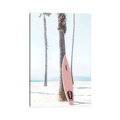 iCanvas "Pink Surfboard" by Tiny Treasure Prints Canvas Print
