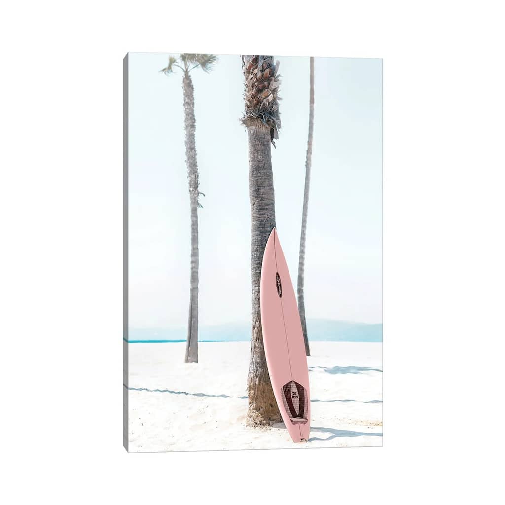 iCanvas "Pink Surfboard" by Tiny Treasure Prints Canvas Print