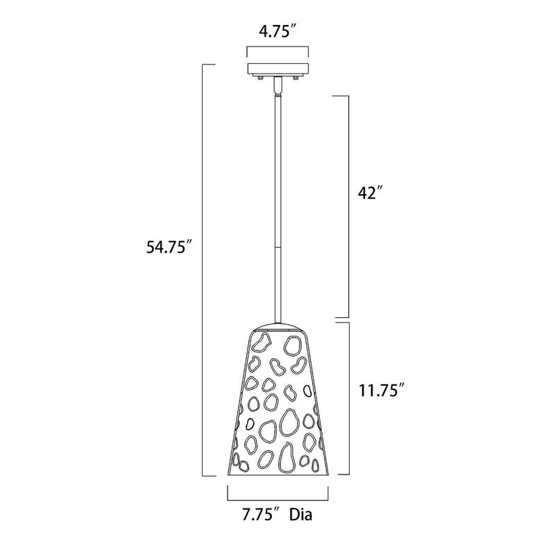 Matte Black 1-Light 8 in. Modern Mini Pendant with Hammered Glass Shade