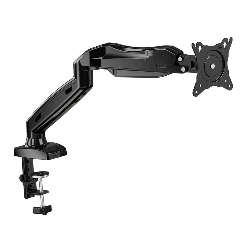 ErgoAV Gas Spring Desk Mount for Single Monitors 13" to 27"