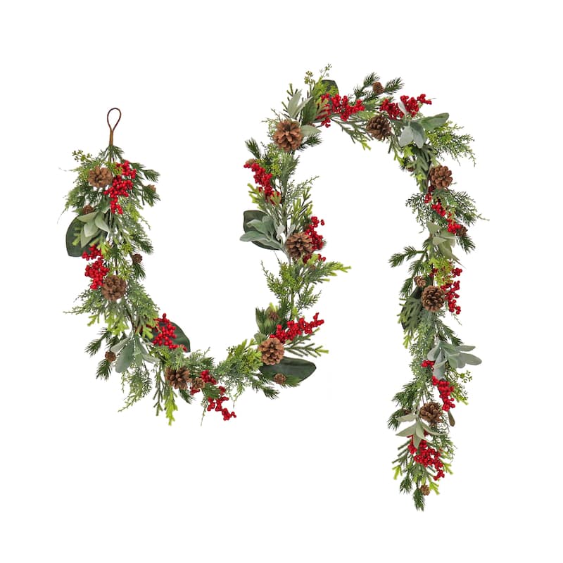 National Tree Company 9 ft. HGTV Home Collection Berries and Greenery Garland - 9 ft