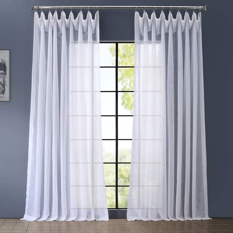 Exclusive Fabrics Extra Wide Voile Sheer Curtains for Bedroom & Living Room Curtains (1 Panel) - 100 x 96 - White