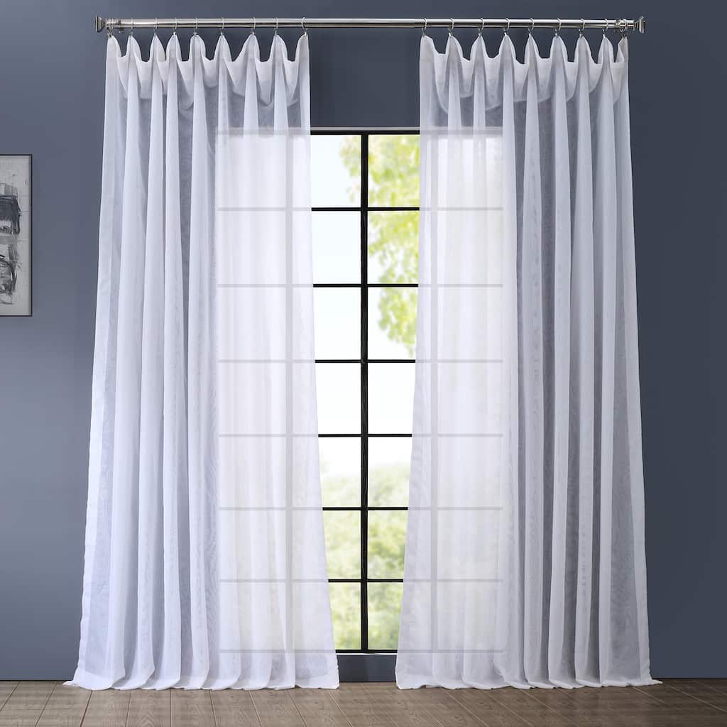 Exclusive Fabrics Extra Wide Voile Sheer Curtains for Bedroom & Living Room Curtains (1 Panel)