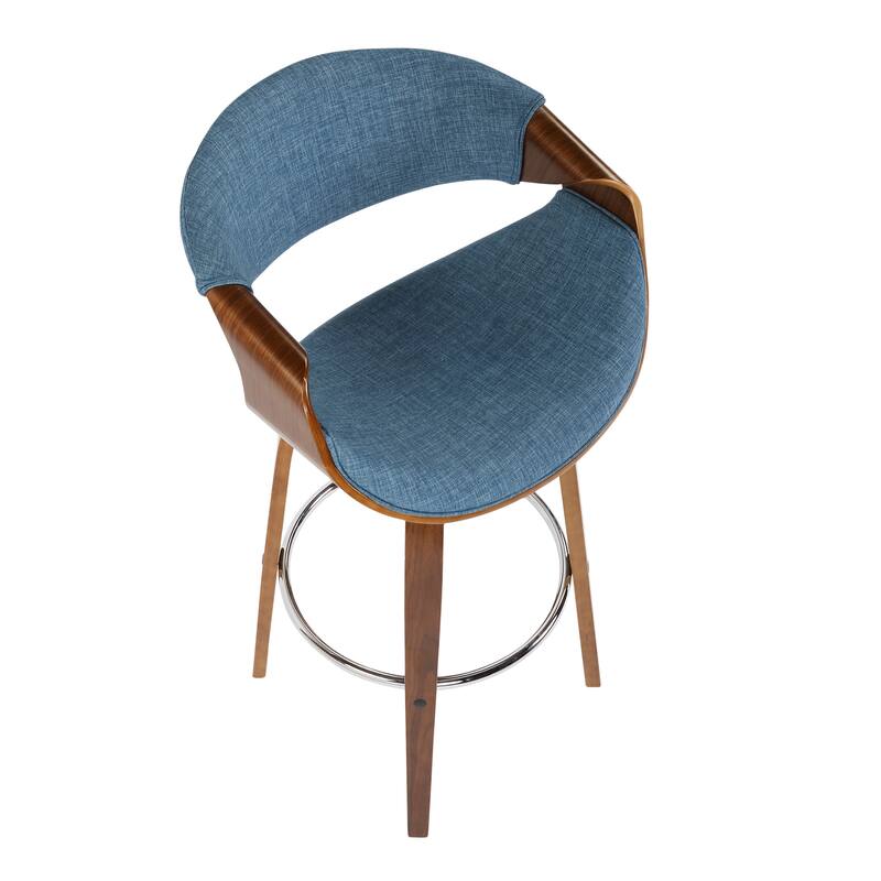 Carson Carrington Sauda 30" Fixed-Height Bar Stool with Bent Wood Legs and Round Footrest (Set of 2)