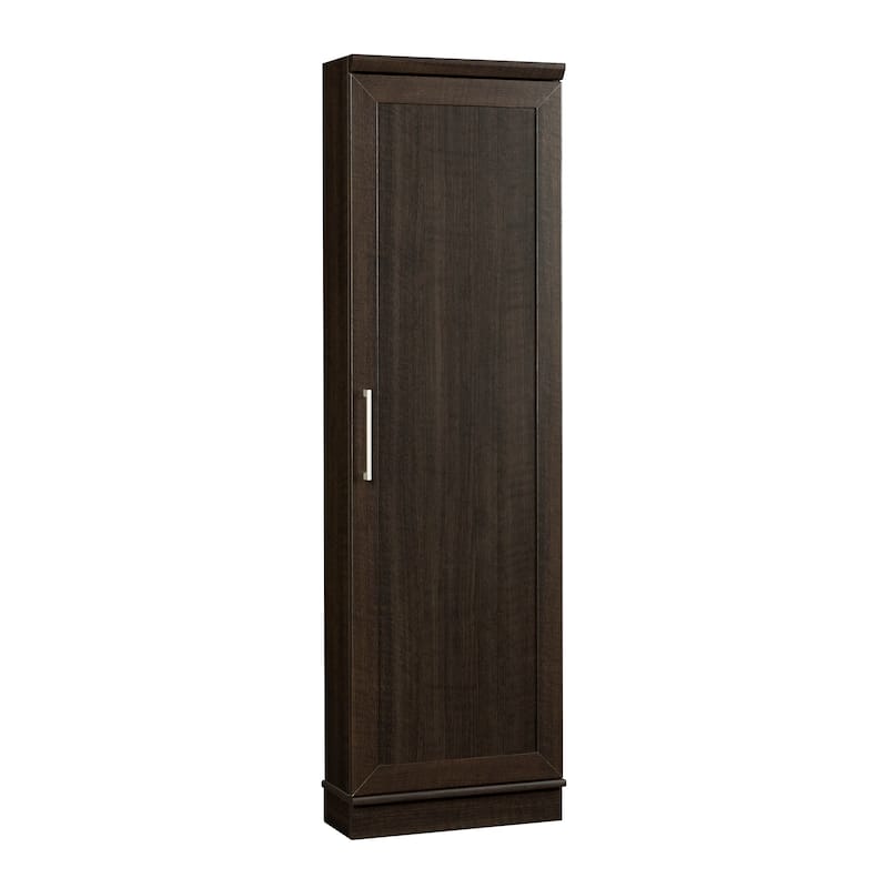 Engineered Wood Contemporary Corner Storage Cabinet with 5 Shelves, Brown - 20.79" W × 19.45" D × 71.42" H