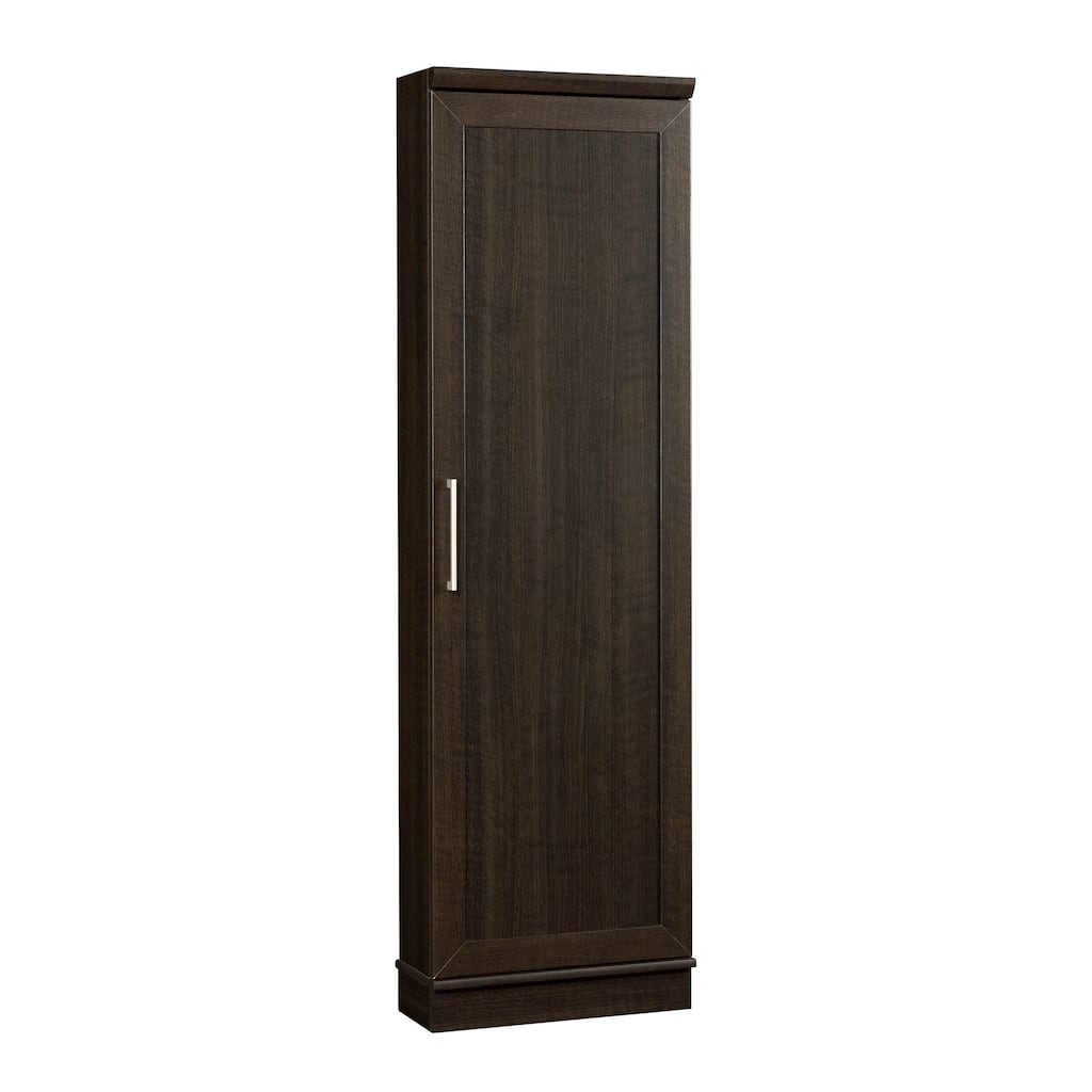Engineered Wood Contemporary Corner Storage Cabinet with 5 Shelves, Brown - 20.79" W × 19.45" D × 71.42" H
