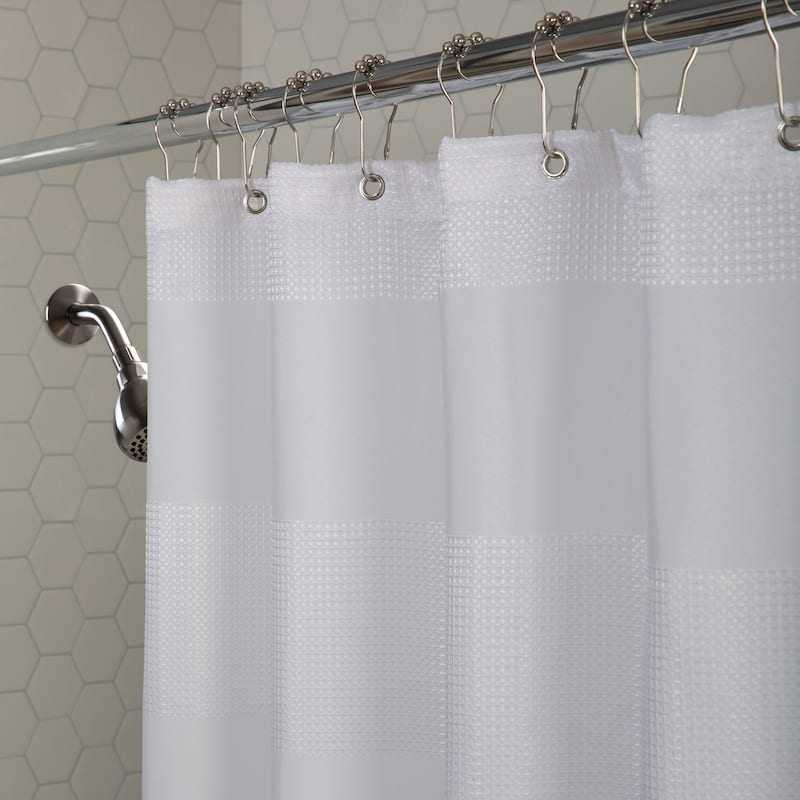 Elle Décor Jacquard Weave Shower Curtain in Grey